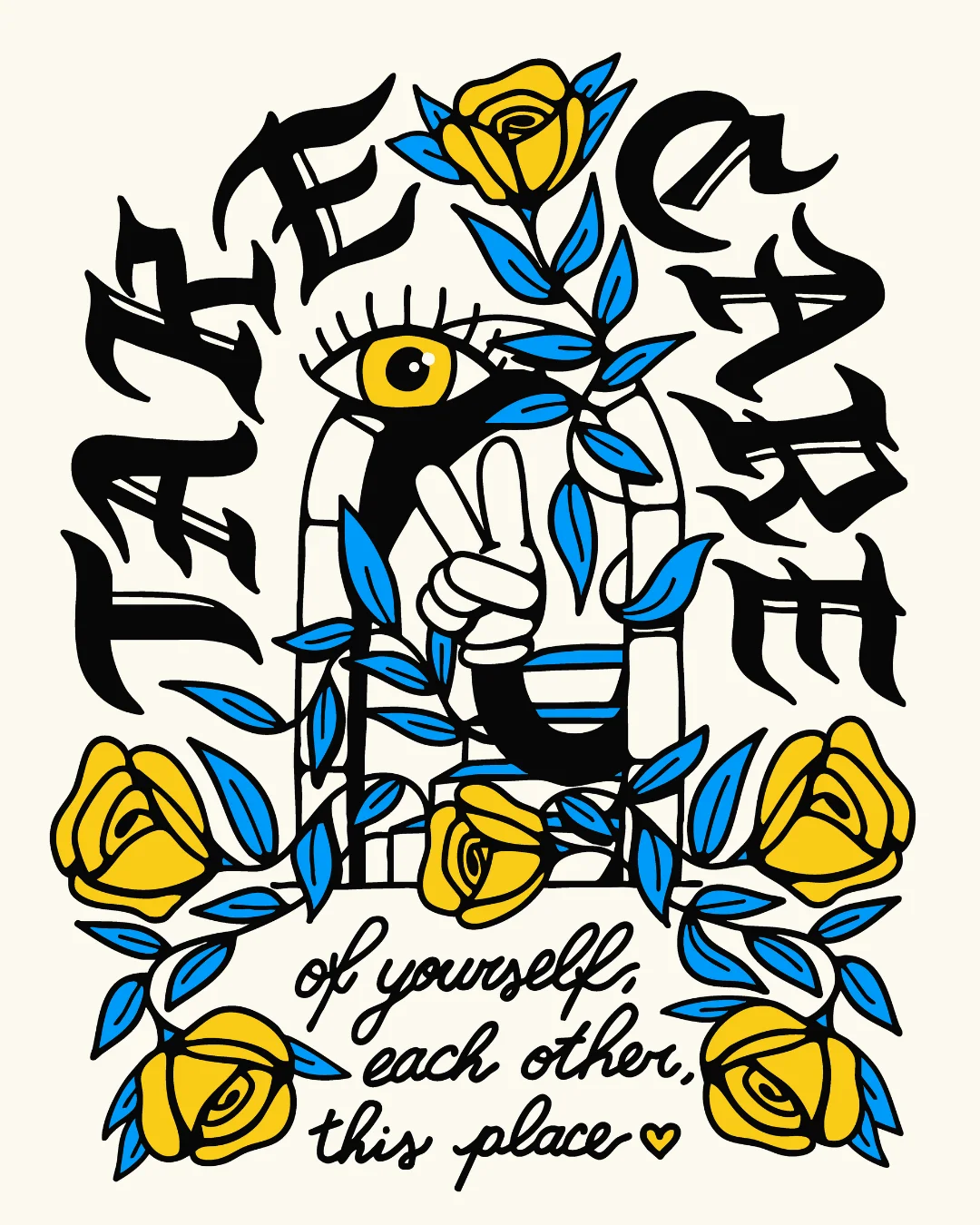 Take Care design flat, ivory