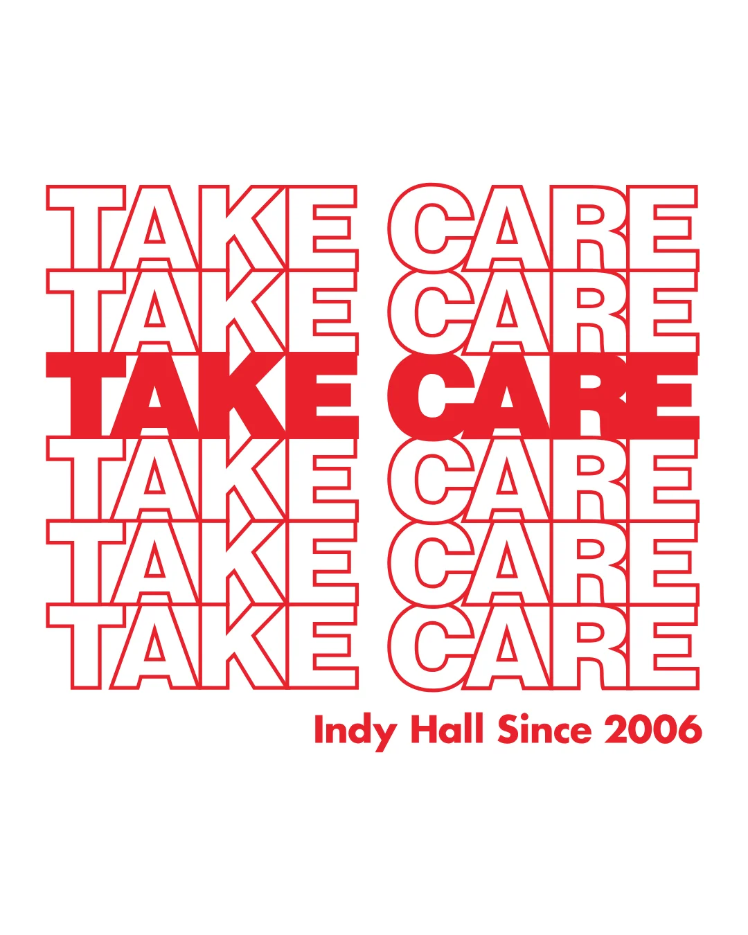 Take Care design flat, tote